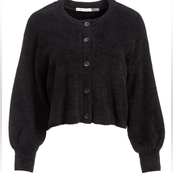 Alice + Olivia fuzzy cropped Sylvie sweater - Picture 1 of 9